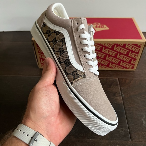 Custom Gucci Vans Hand Stitched Brown GG - Picture 14 of 15